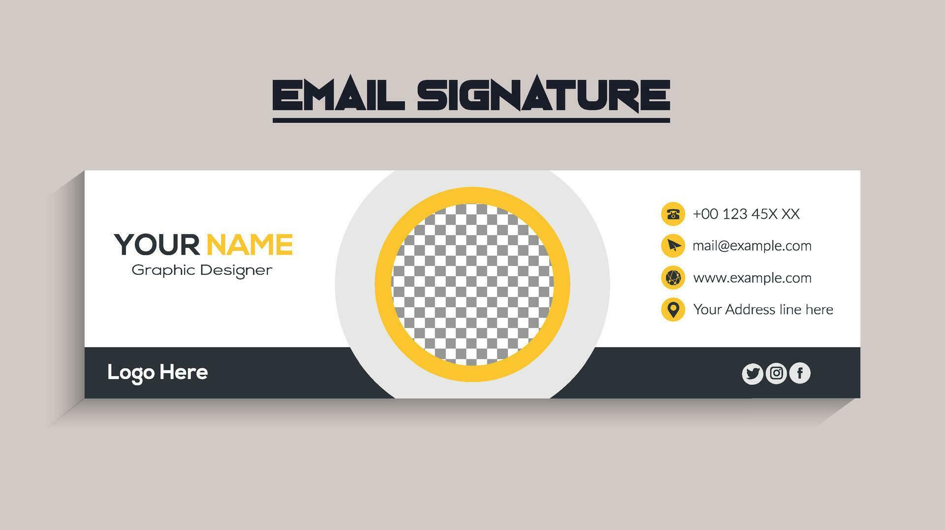 Colorful Email Signatures Template Vector Design, Email Footer, and Colorful Email Signatures Template Vector Design, Email Footer, and