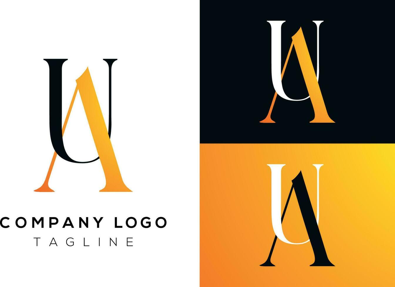 Simple AU Monogram Logo, suitable for any business with AU or UA initial letter logo icon combination design. Creative template for business and company Pro VectorPro Vector