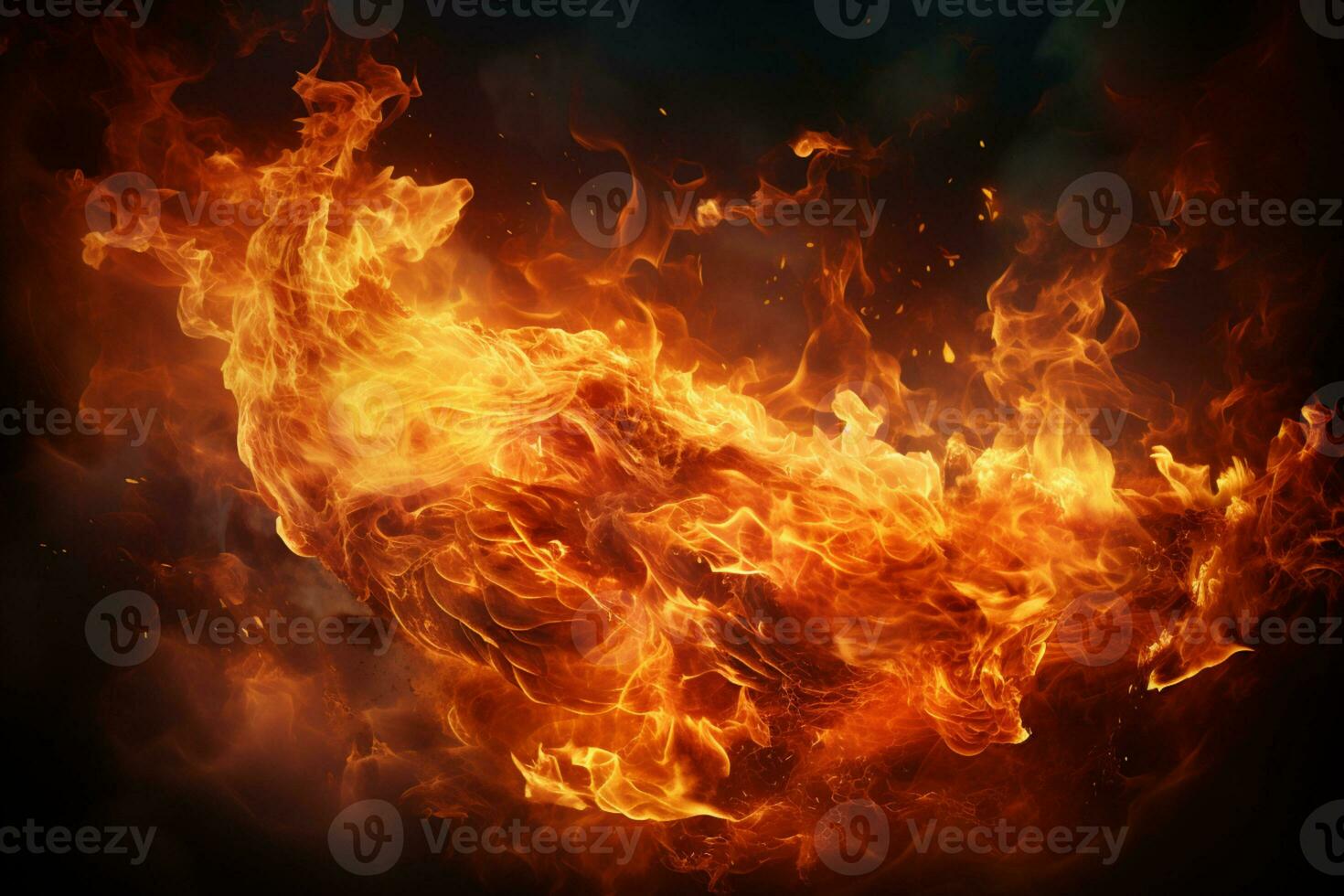 Blaze expanding, Illustration of spreading flame, fiery heat, flame backdrop AI Generated photo