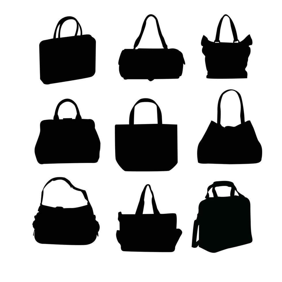 Woman  hand bag with handle vector