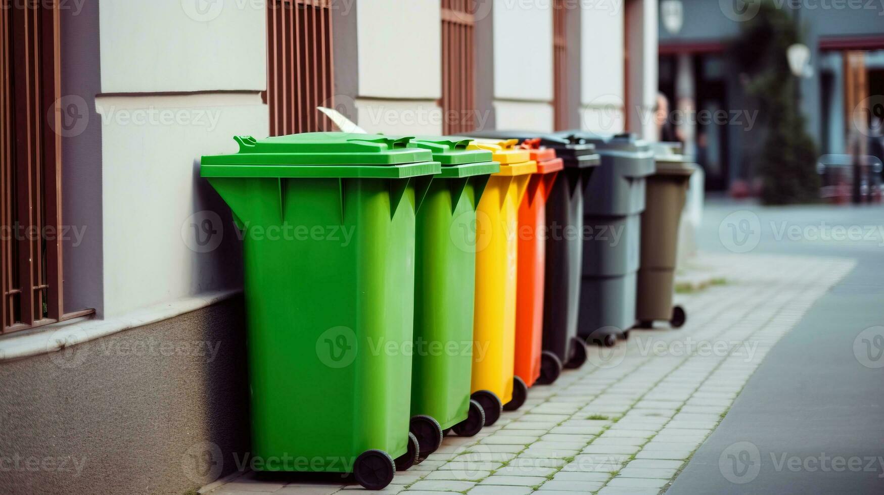 Utilization of garbage, waste. Ecological concept of separate collection. AI generated. photo