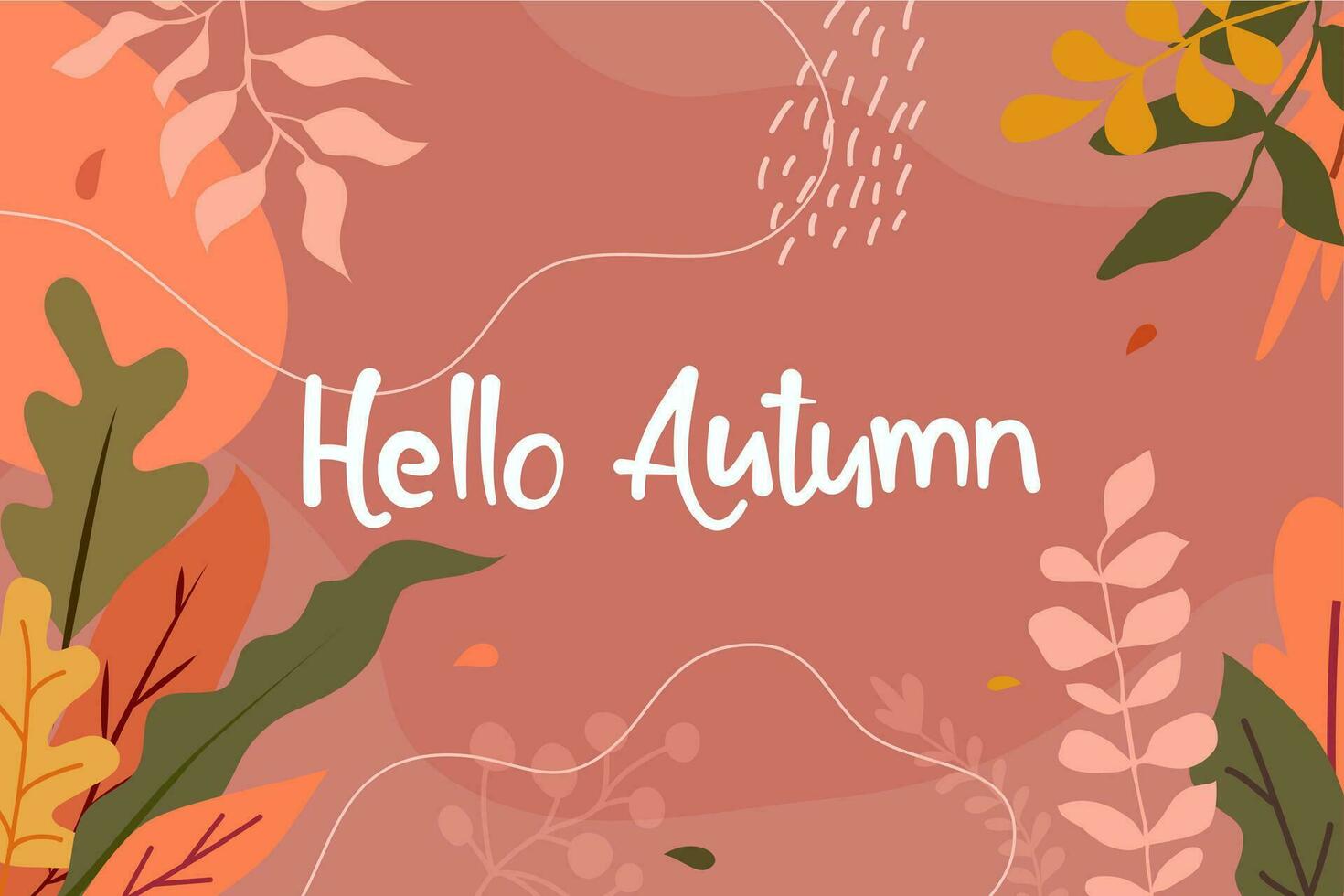 Autumn banner decorate with leaves and lettering on colorful background vector