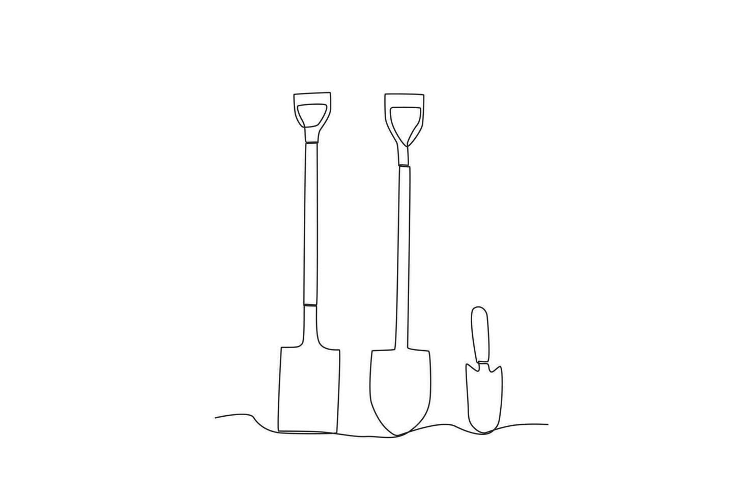 Three types of shovels vector