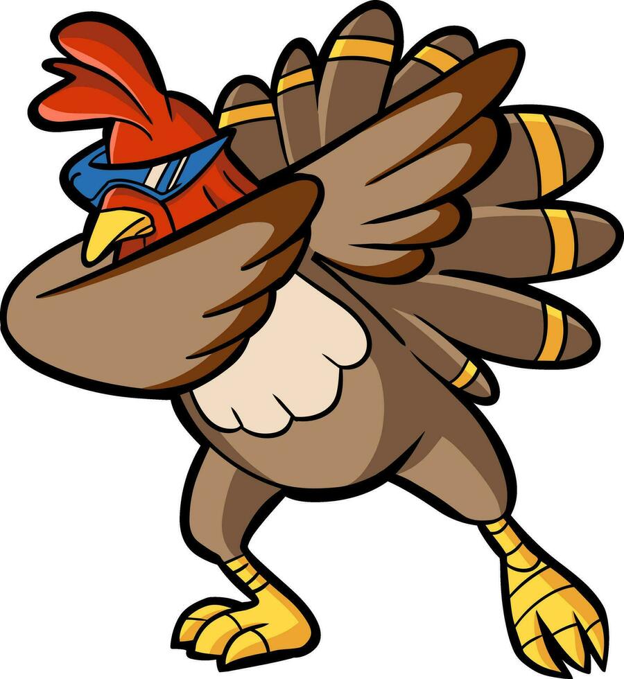 funny thanksgiving turkey dabbing dance vector