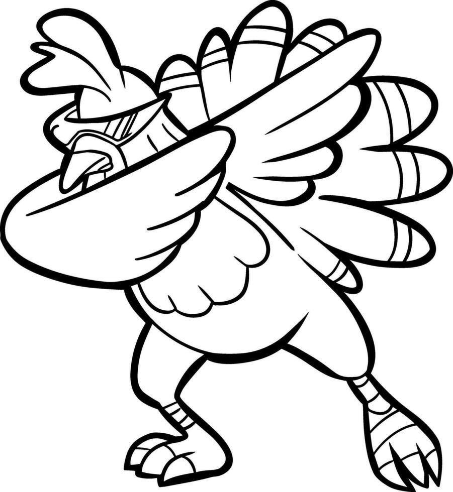 funny thanksgiving turkey dabbing dance vector