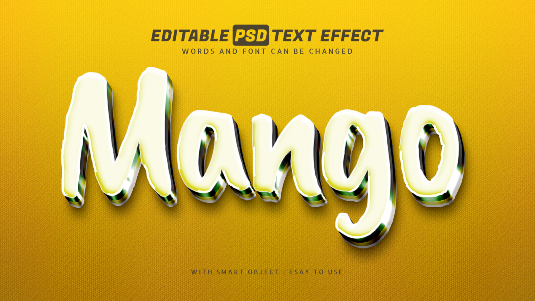 Mango 3d text effect editable psd