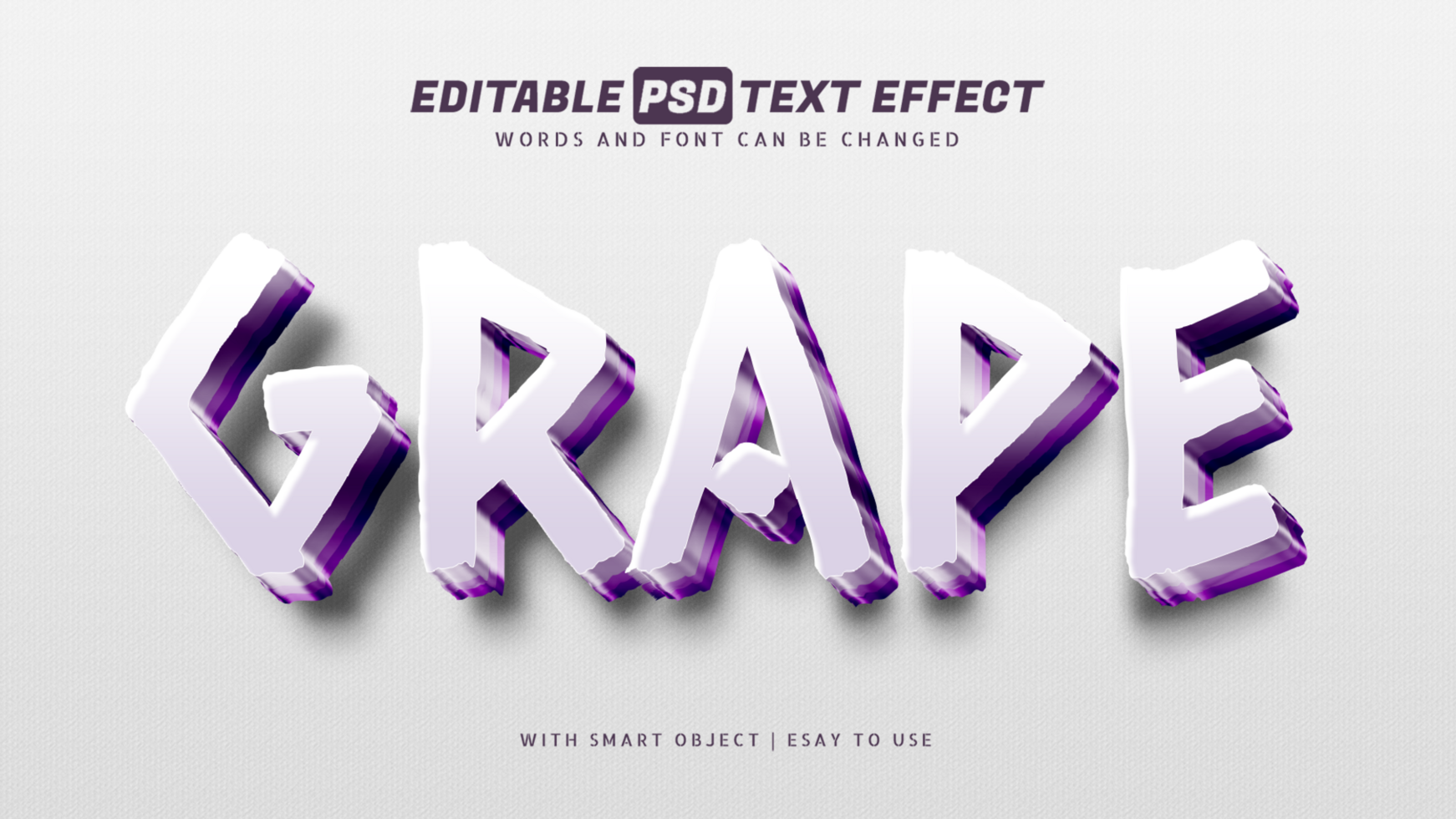 Grape purple style text effect psd