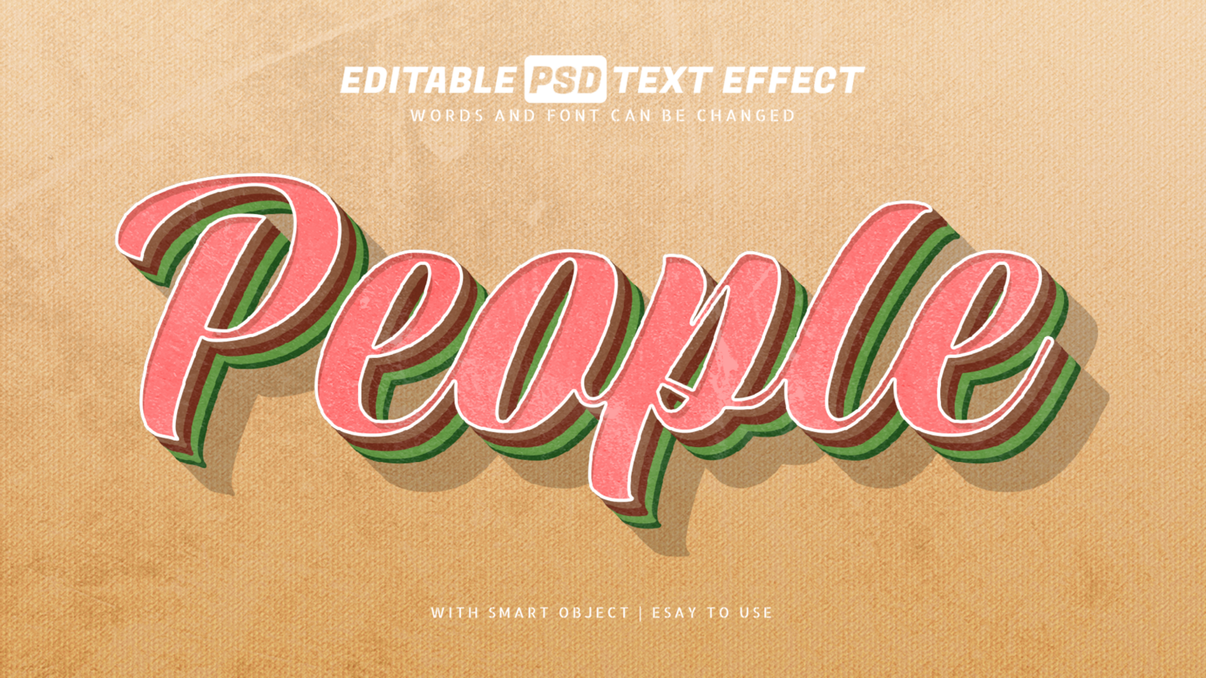 People retro vintage style text effect psd