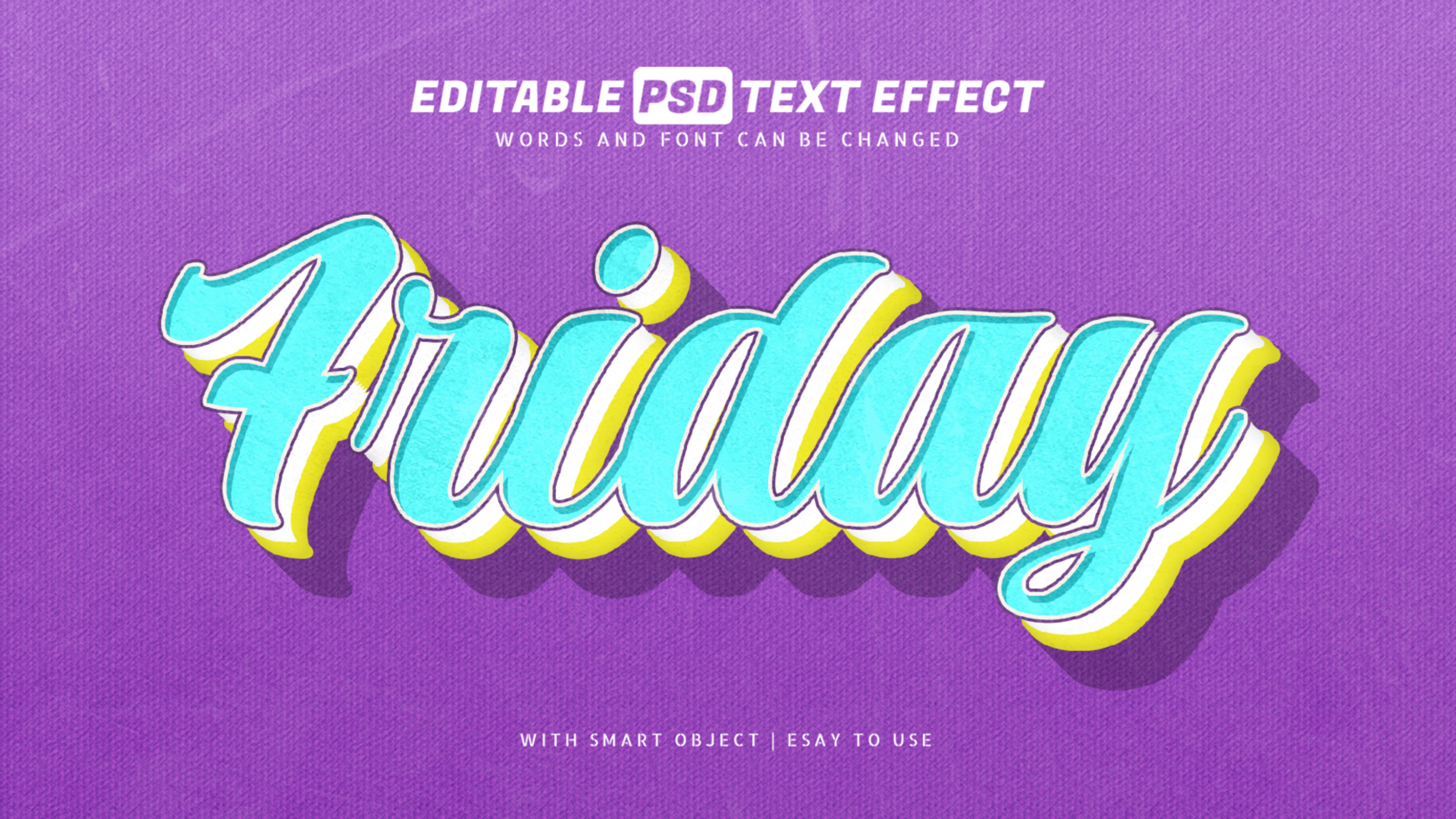 Friday blue retro style text effect psd