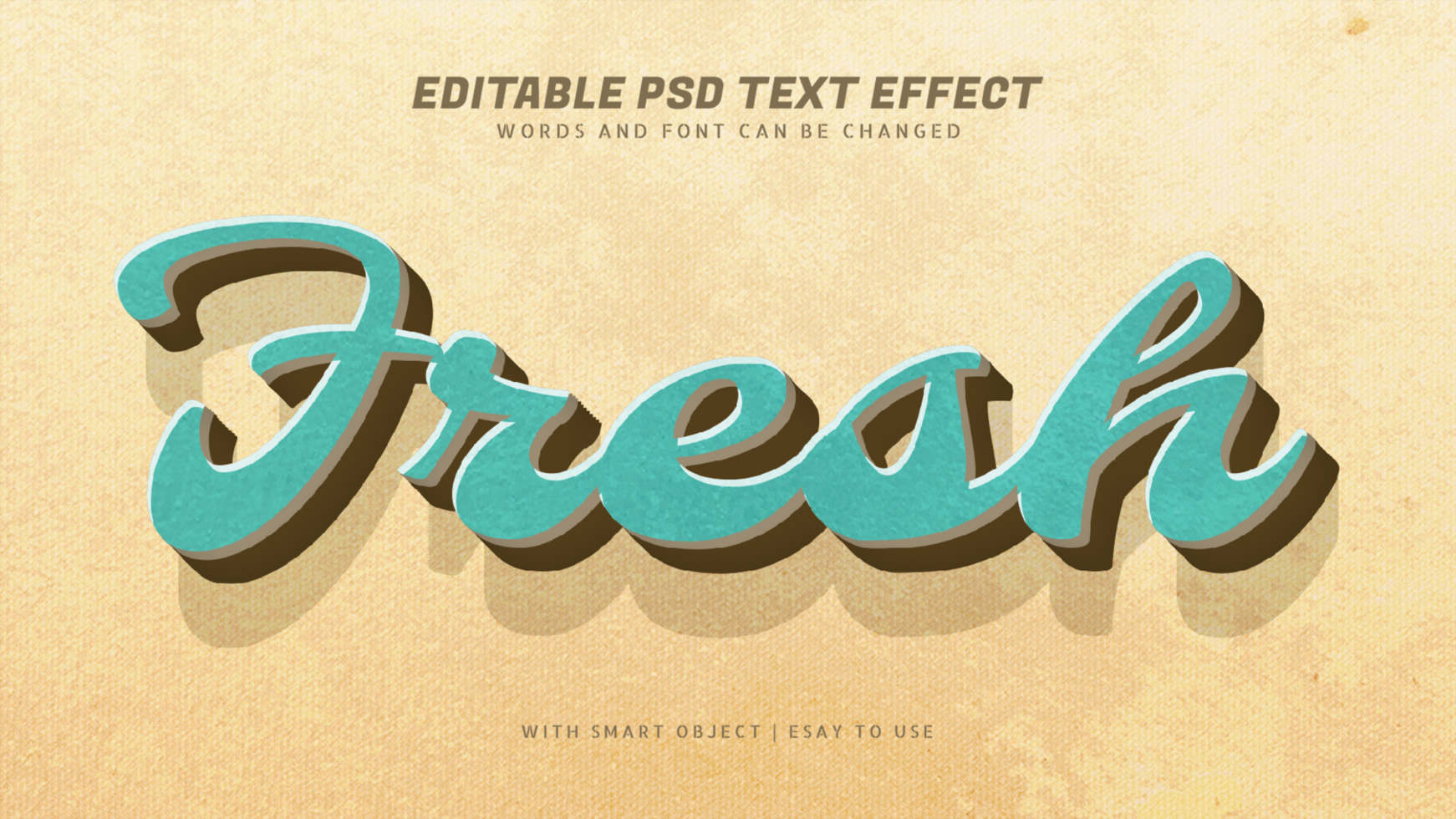 Fresh 3d vintage retro style text effect psd