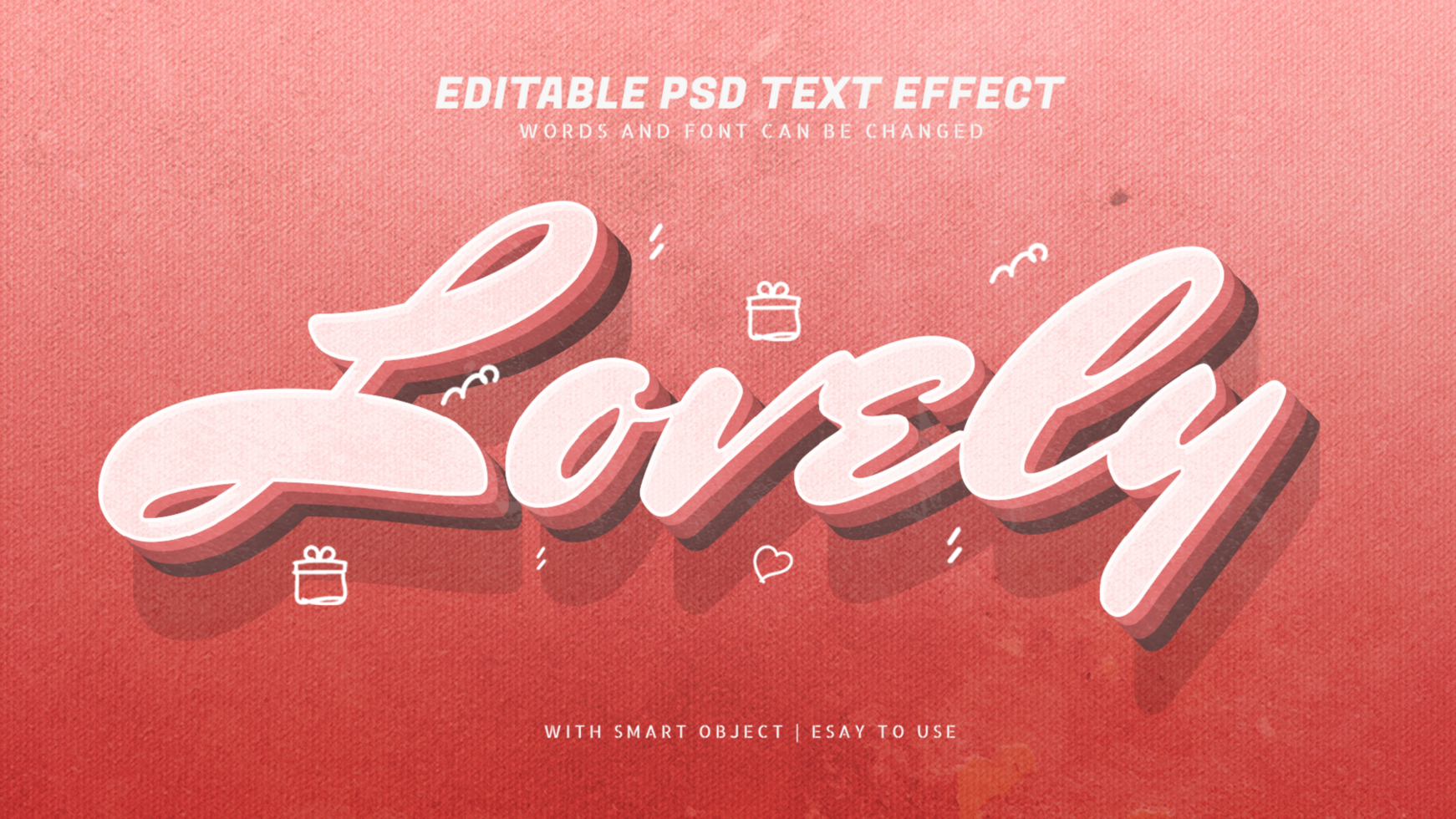 Lovely 3d retro vintage style text effect psd