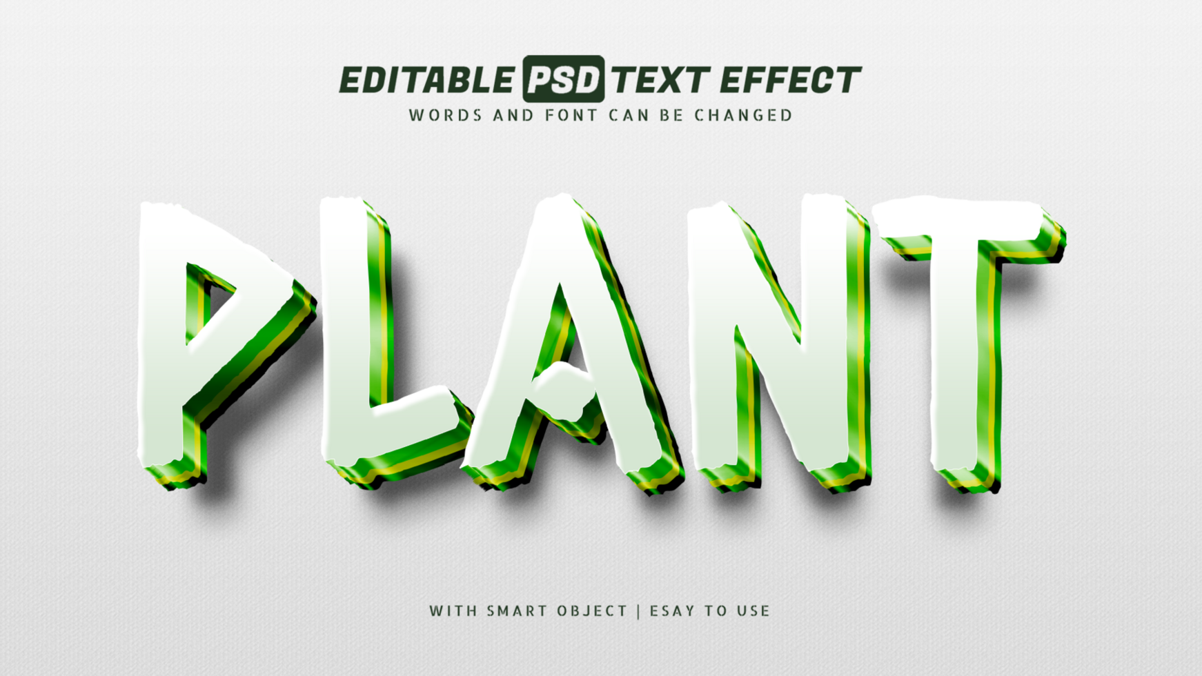 Plant green style text effect psd