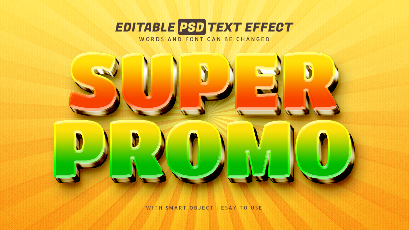 Super sale promo 3d text effect editable psd