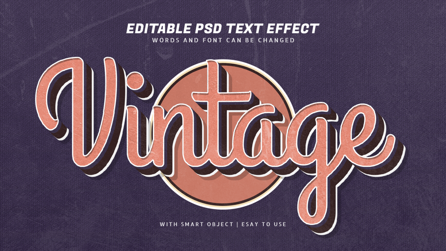 Vintage 3d retro style text effect psd