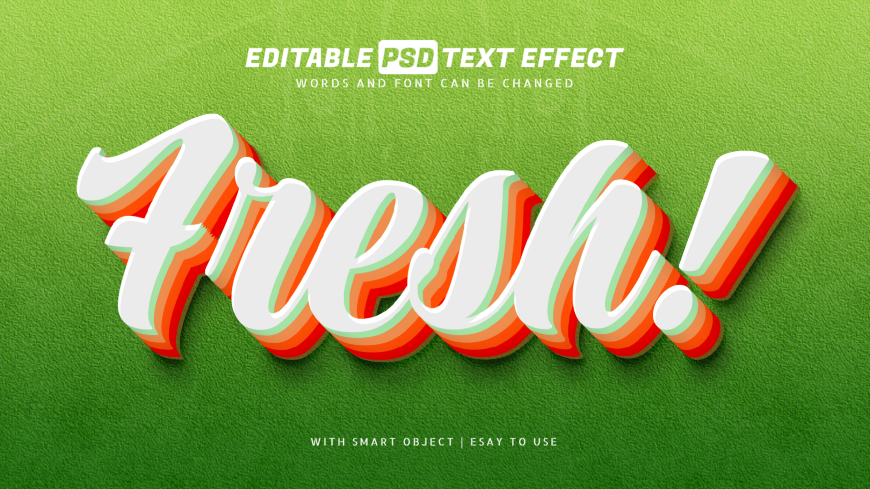 Fresh 3d style text effect psd
