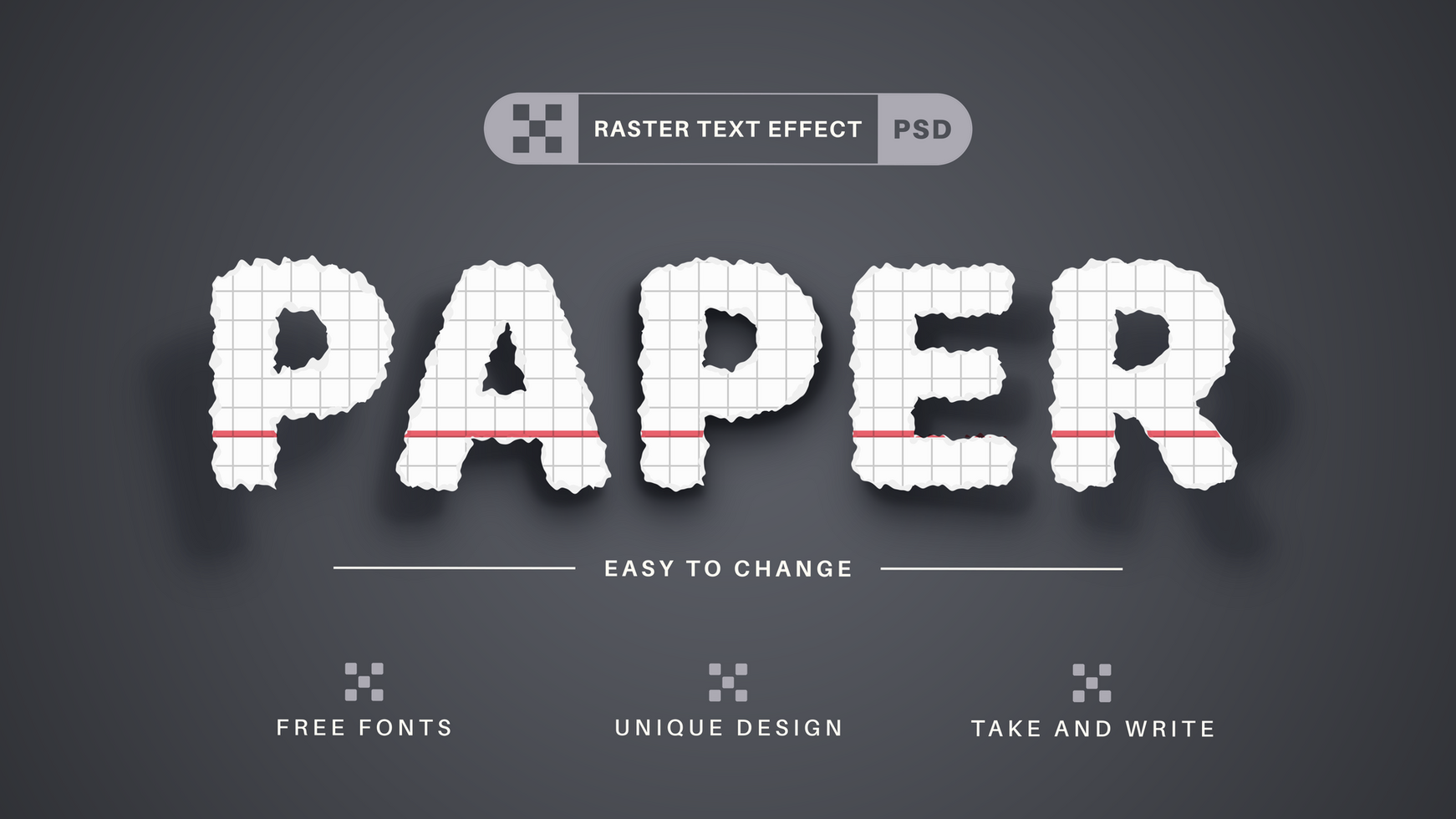 School Paper - Editable Text Effect, Font Style psd