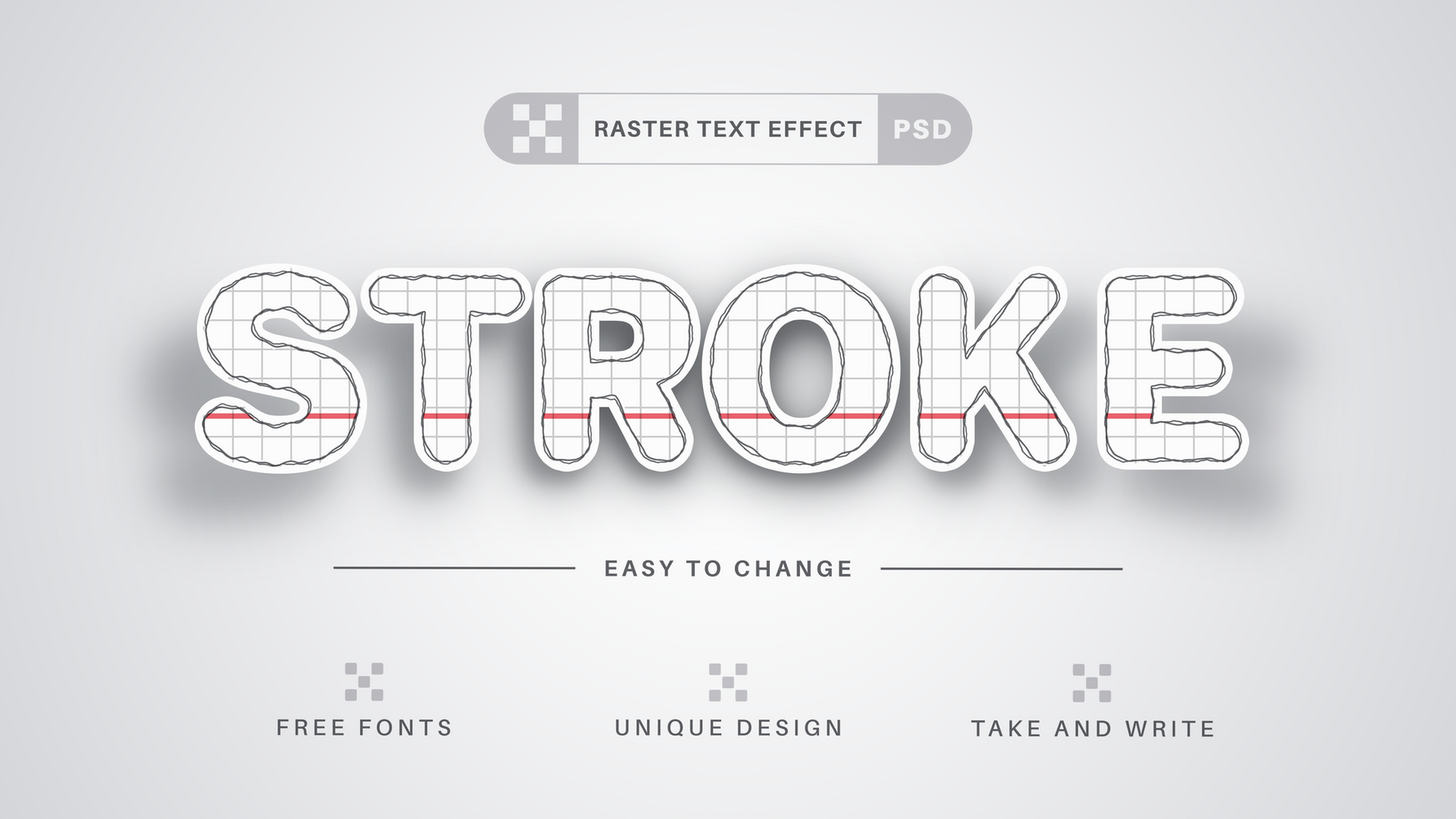 Stroke Paper - Editable Text Effect, Font Style psd