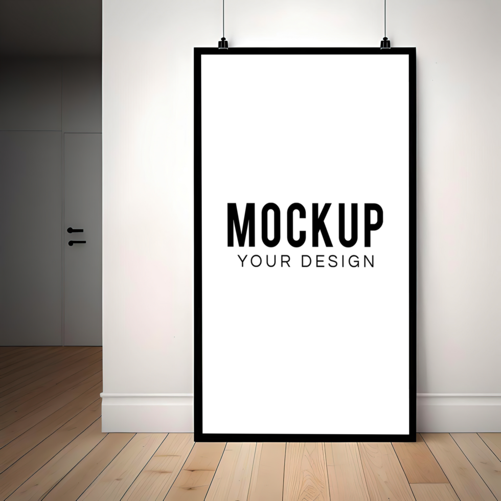 Psd wall display mockup-psd wall mockup background Ai generated