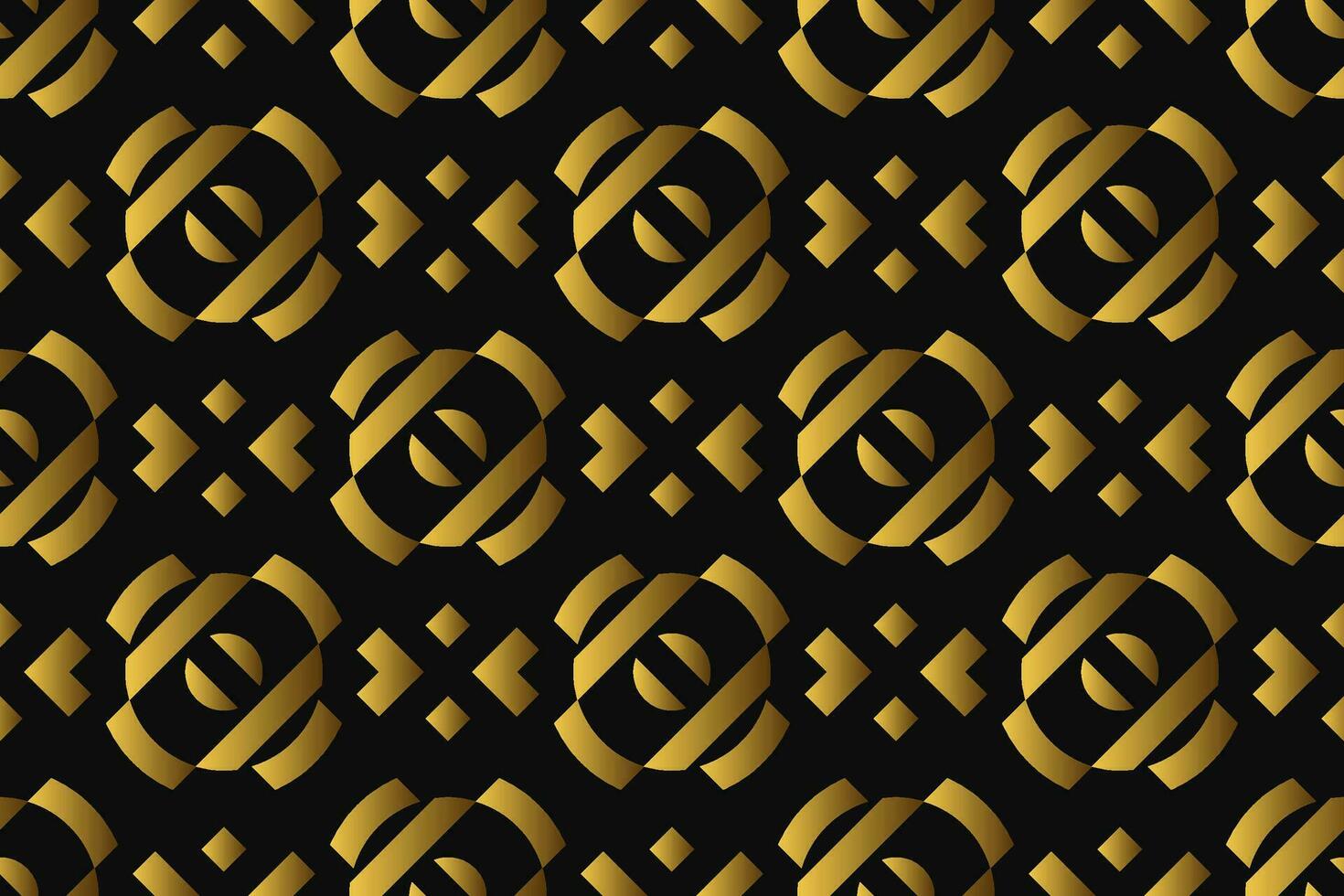 Abstract geometric pattern with lines, rhombuses A seamless vector background. black and gold texture