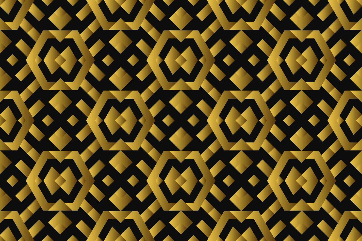 Abstract geometric pattern with lines, rhombuses A seamless vector background. black and gold texture