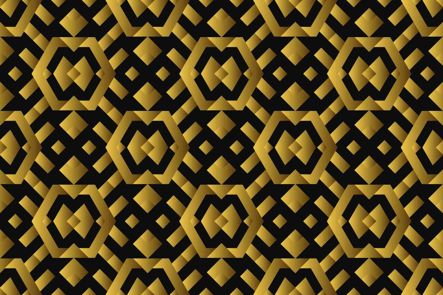 Abstract geometric pattern with lines, rhombuses A seamless vector background. black and gold texture