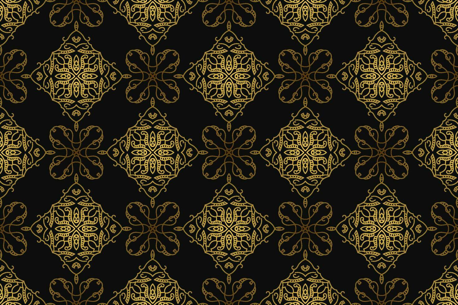 Black and gold art deco seamless pattern design vector