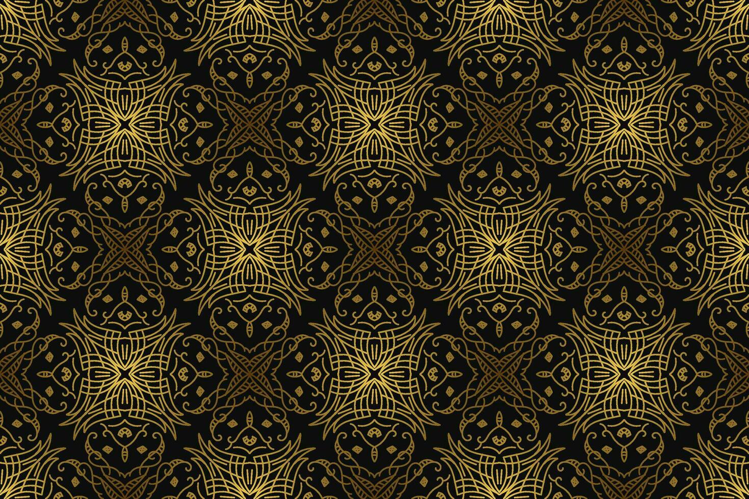 Black and gold art deco seamless pattern design vector