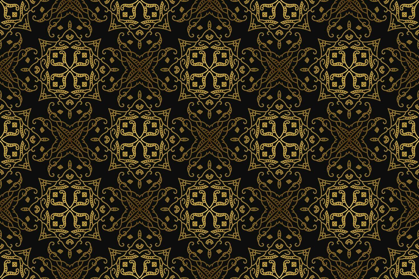 Black and gold art deco seamless pattern design vector