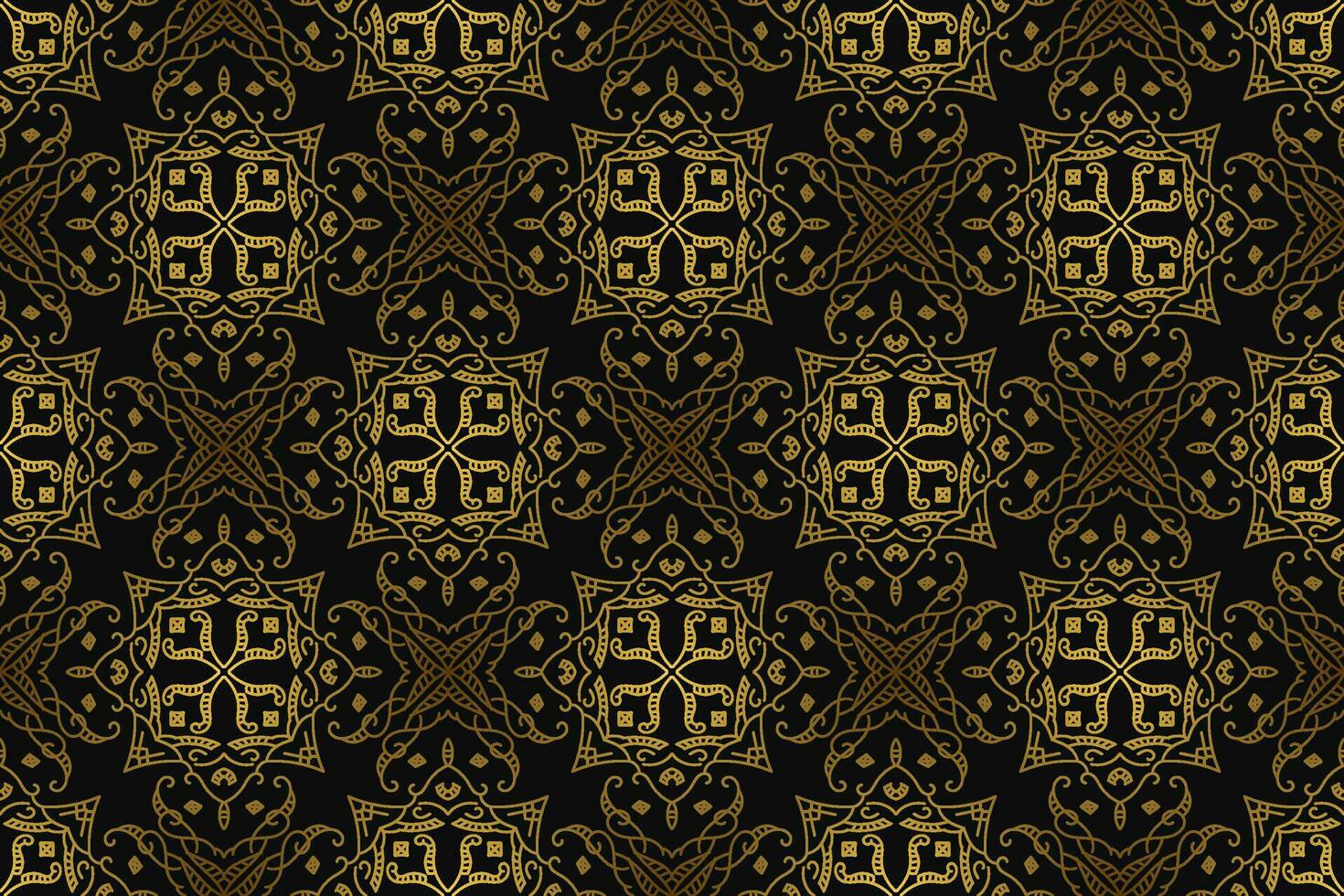 Black and gold art deco seamless pattern design vector