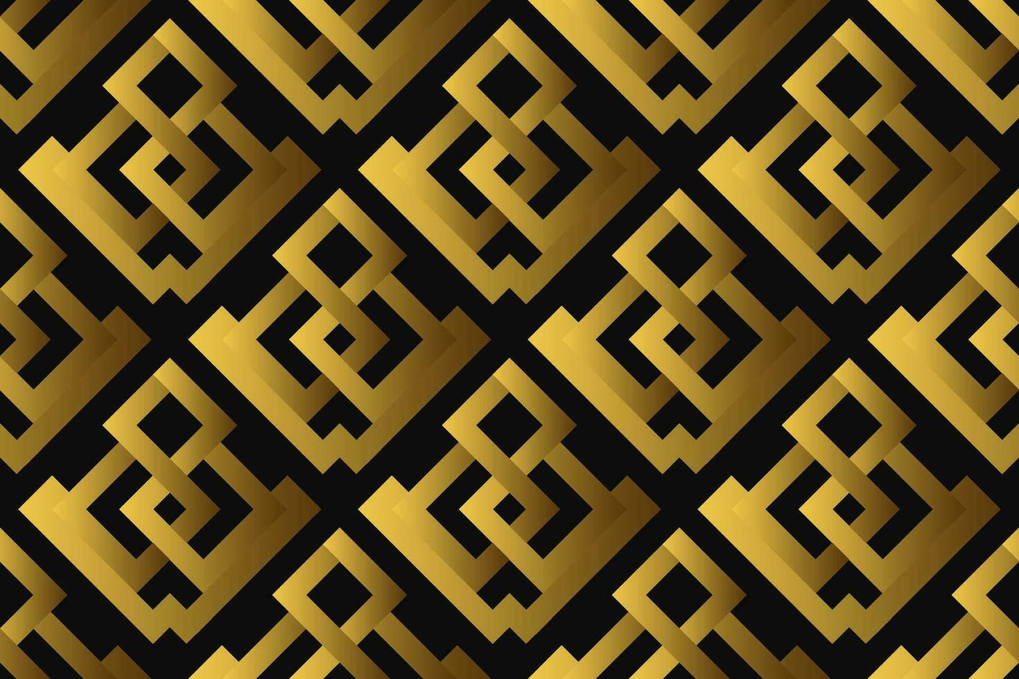 Abstract geometric pattern with lines, rhombuses A seamless vector background. black and gold texture