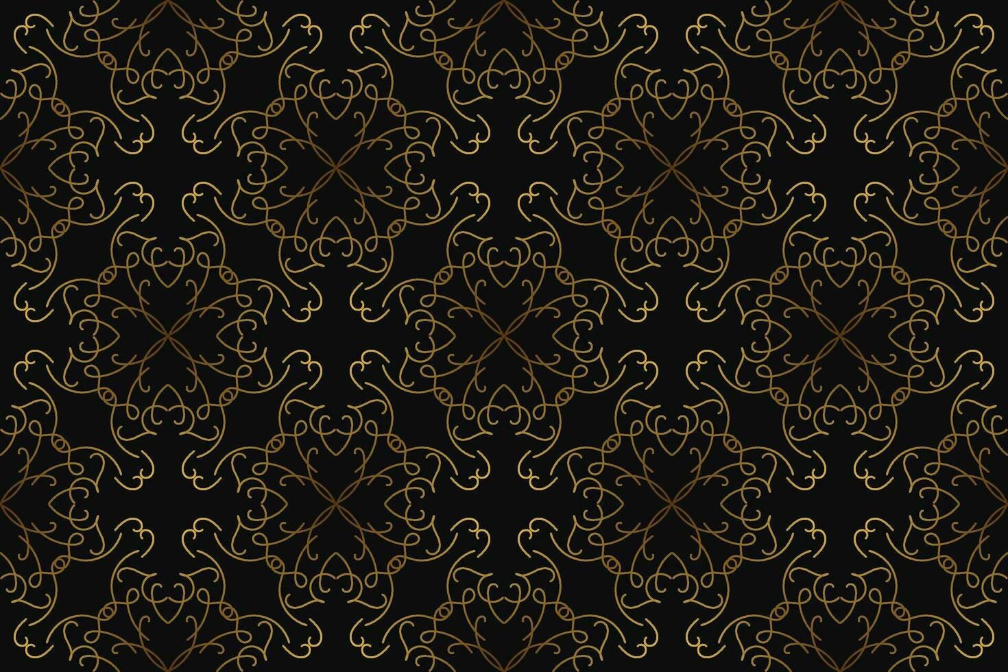 Black and gold art deco seamless pattern design vector