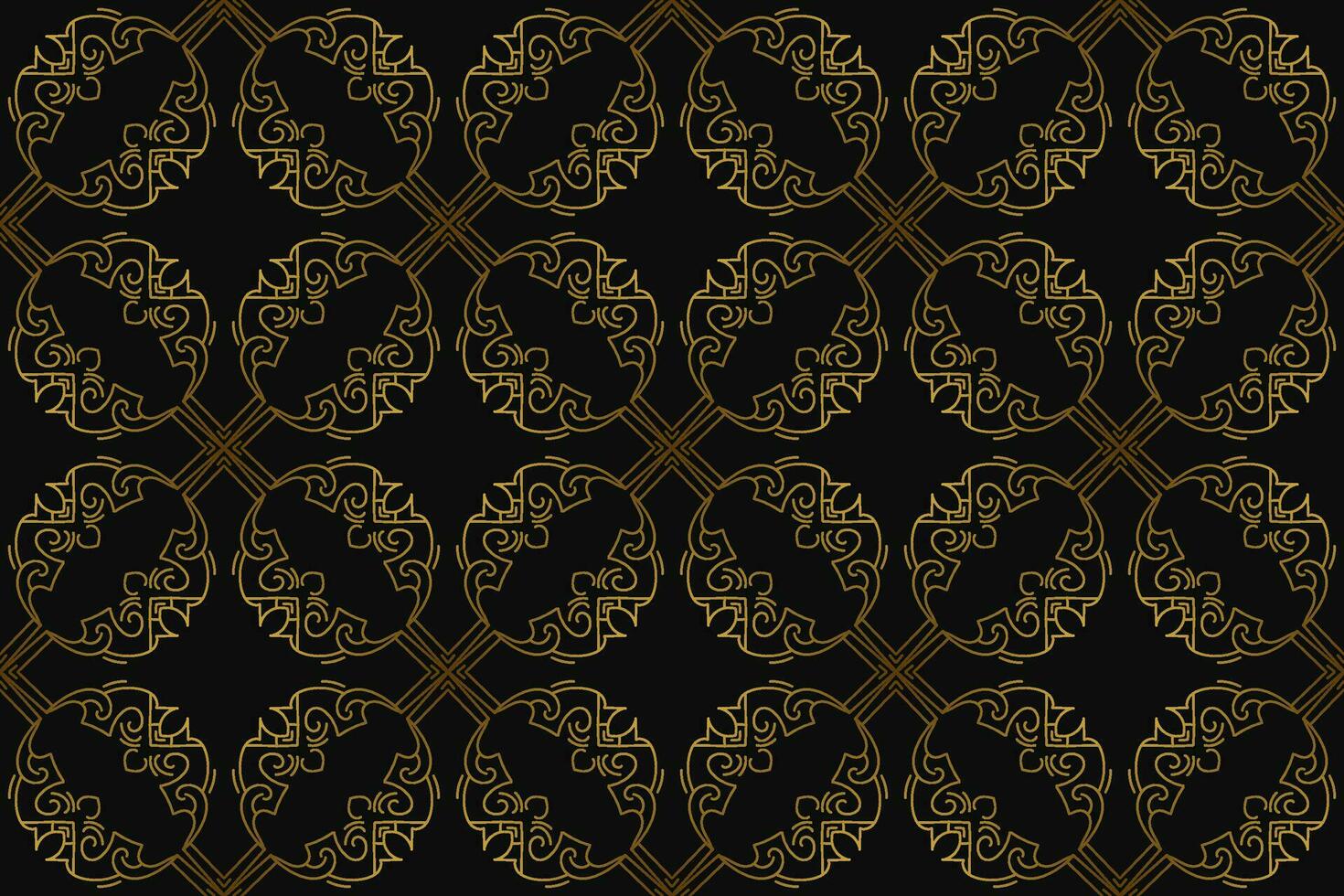 Black and gold art deco seamless pattern design vector