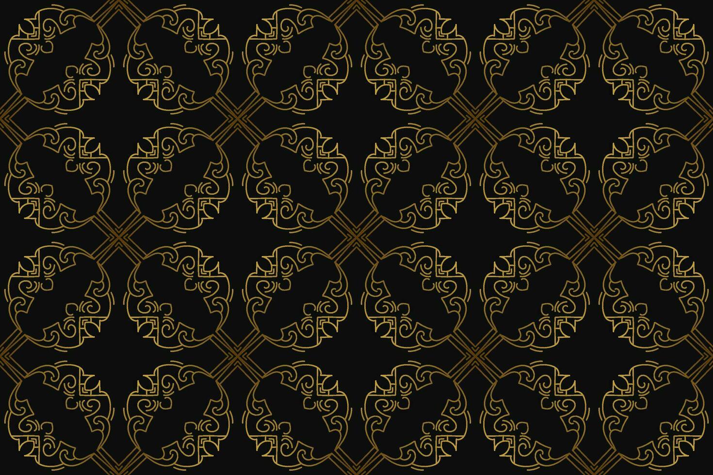 Black and gold art deco seamless pattern design vector