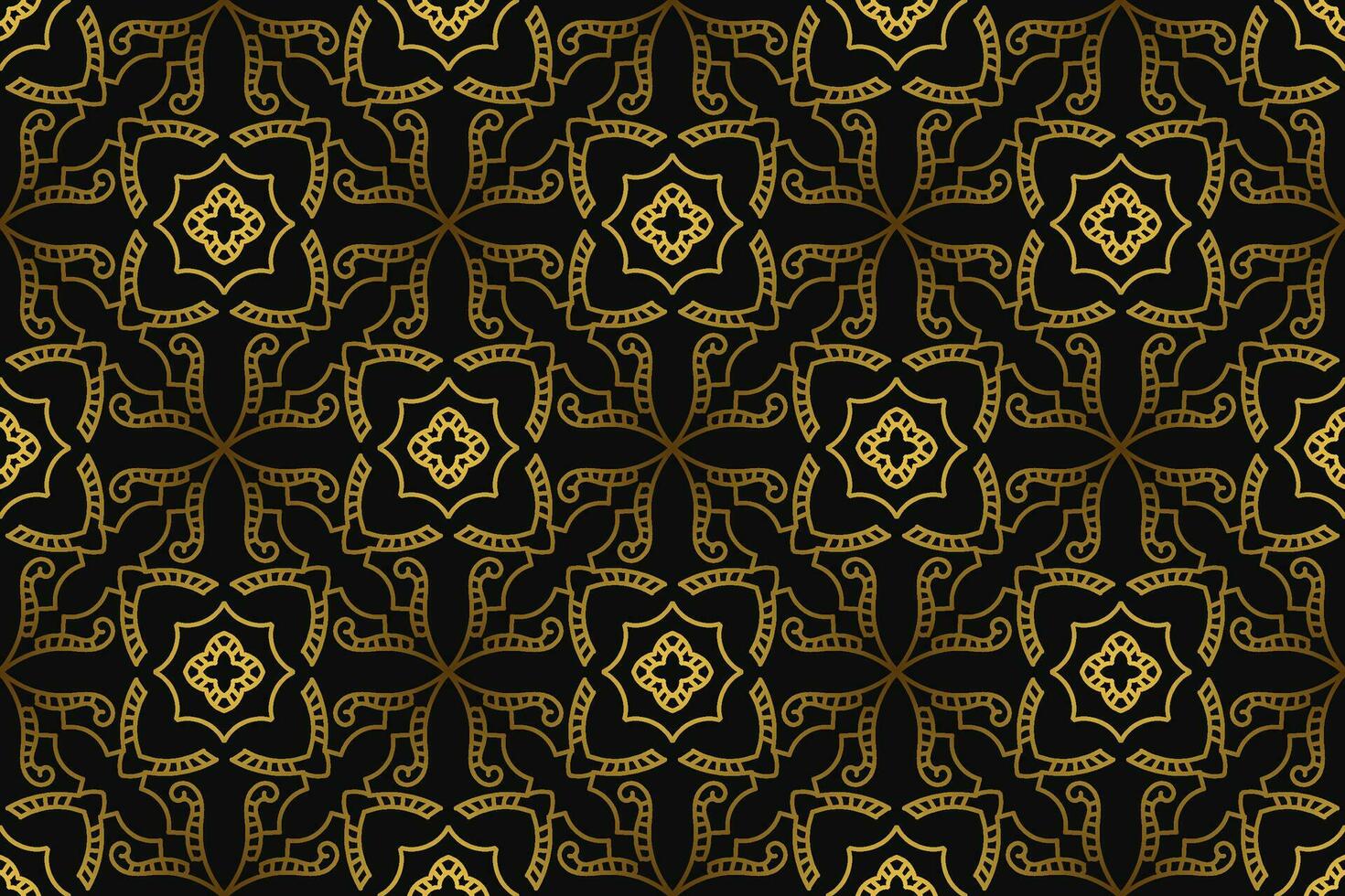 Black and gold art deco seamless pattern design vector