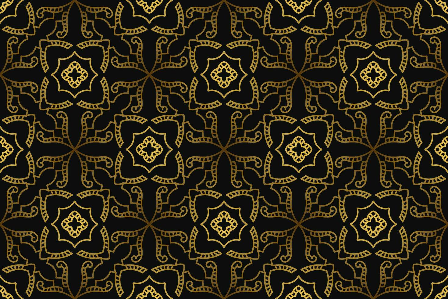 Black and gold art deco seamless pattern design vector