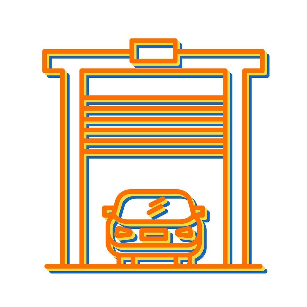 Car in garage Vector Icon