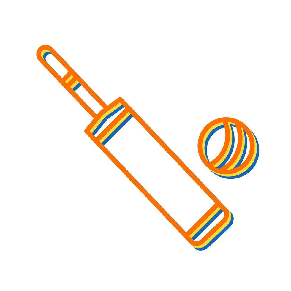 Cricket Bat and Ball Vector Icon