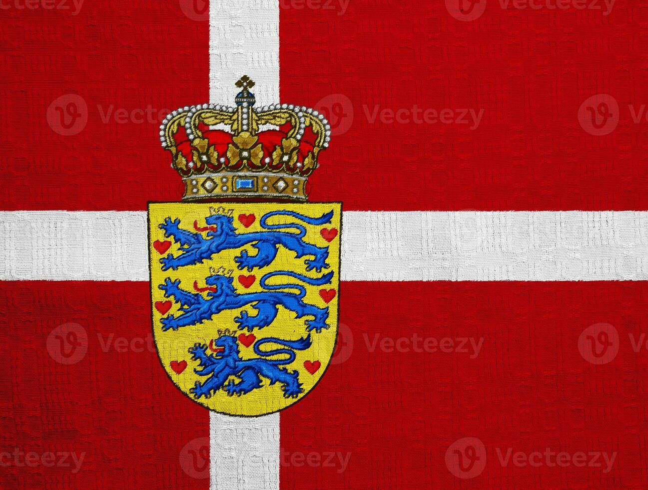 Flag and coat of arms of Denmark on a textured background. Concept collage. photo