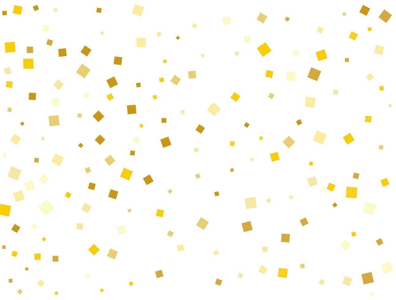 Golden Rain From Square Confetti. Vector illustration