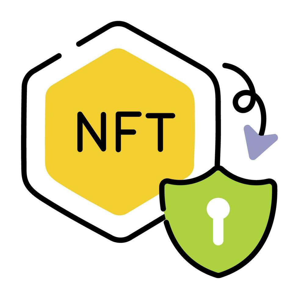 Trendy NFT Security vector