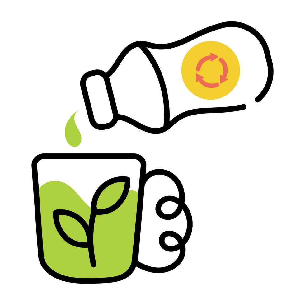 Trendy Recycle Bottle vector