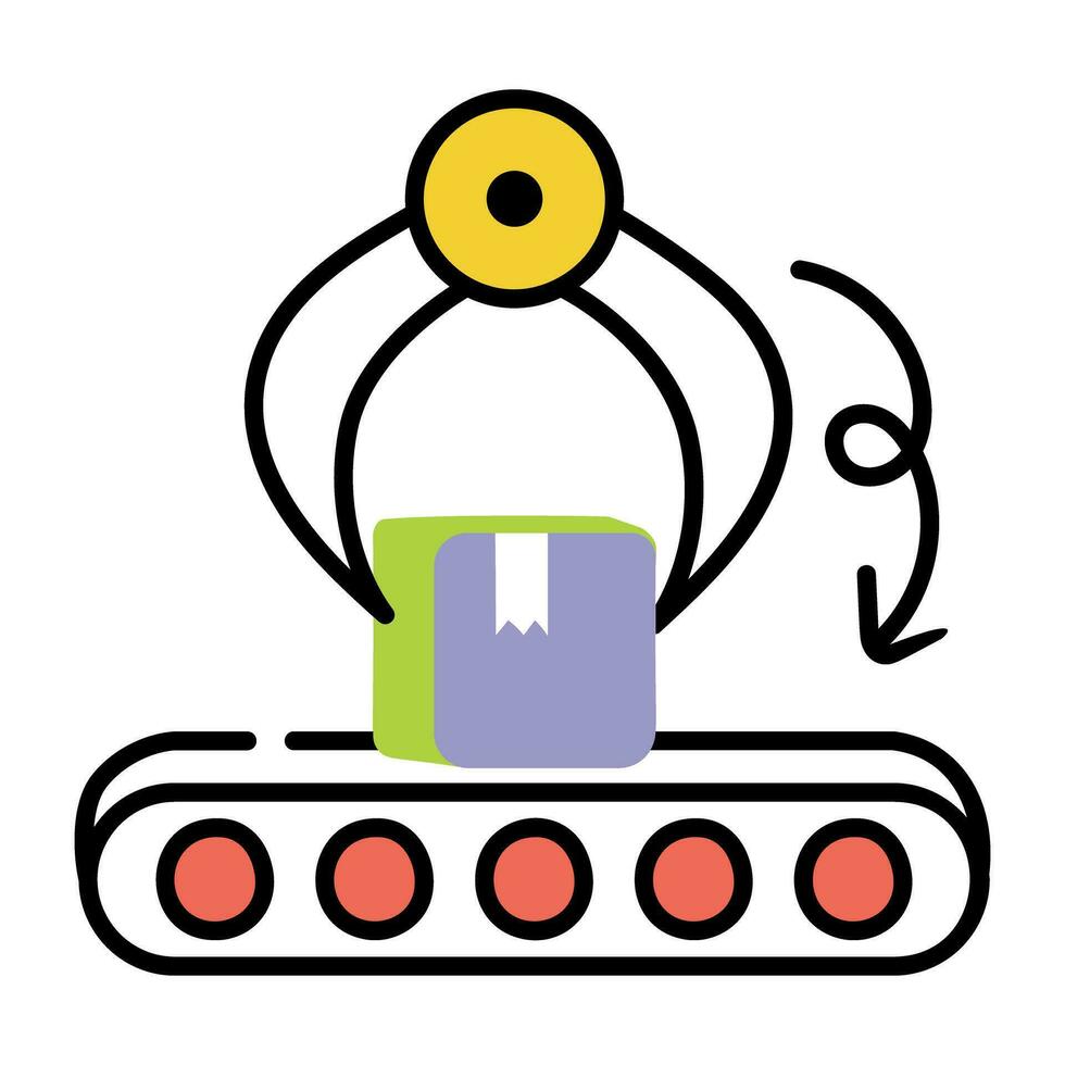 Trendy Robot Packaging vector