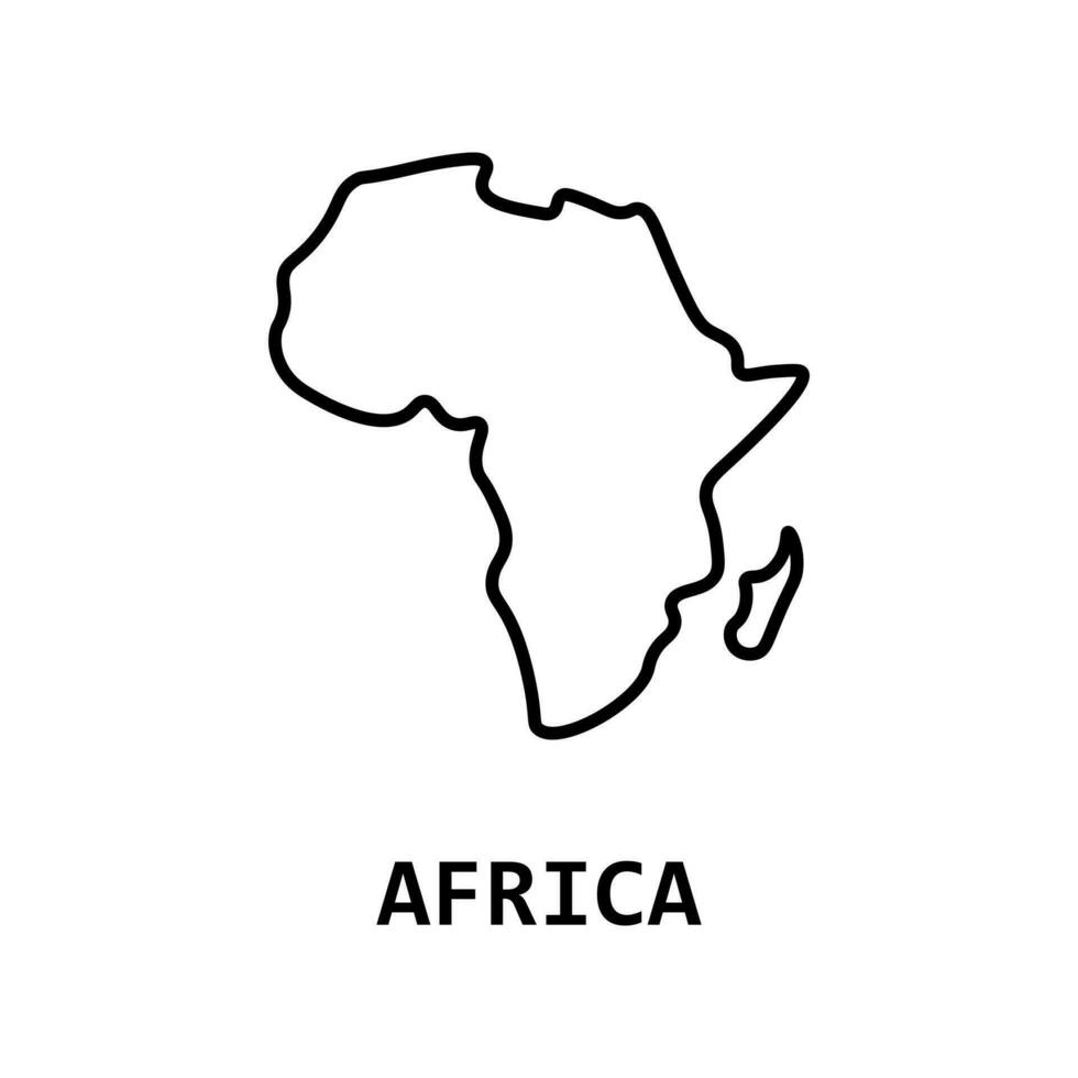 Africa map line icon. Isolated vector