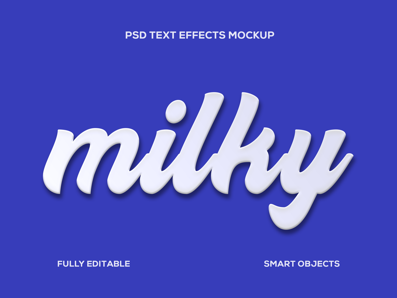 PSD Embossed White Text Effect Mockup