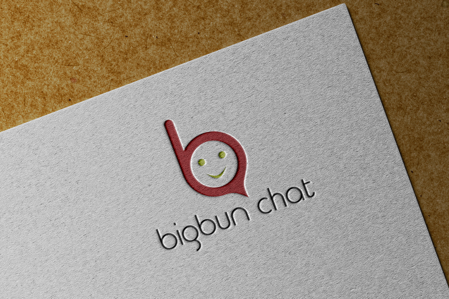 PSD Debossed Paper Logo Mockup On Card