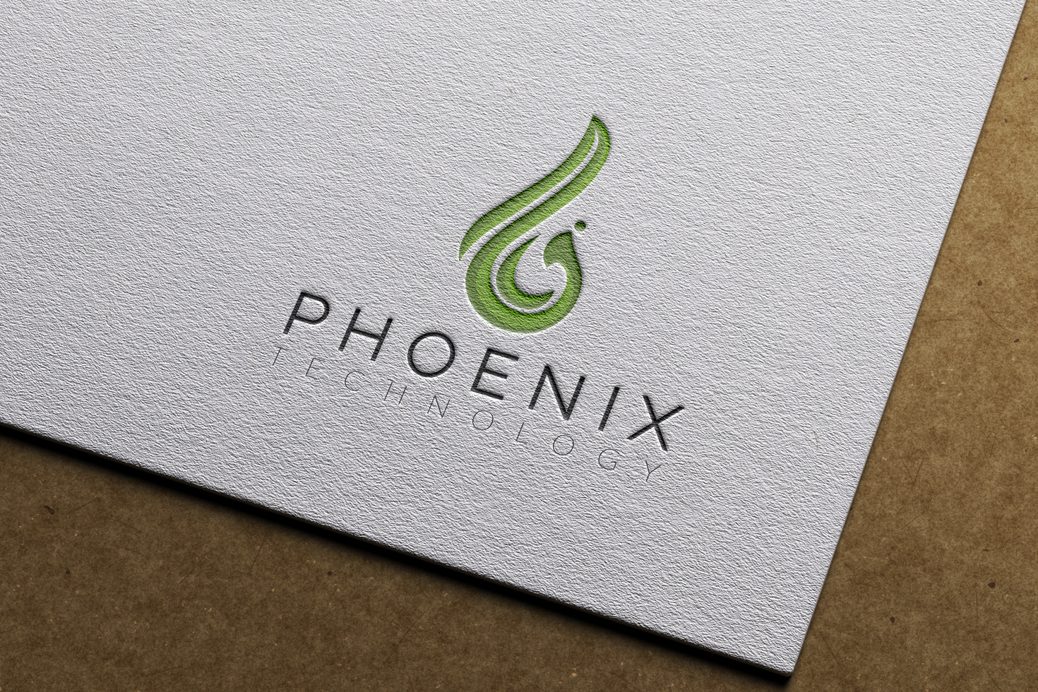 PSD Debossed Paper Logo Mockup On Card