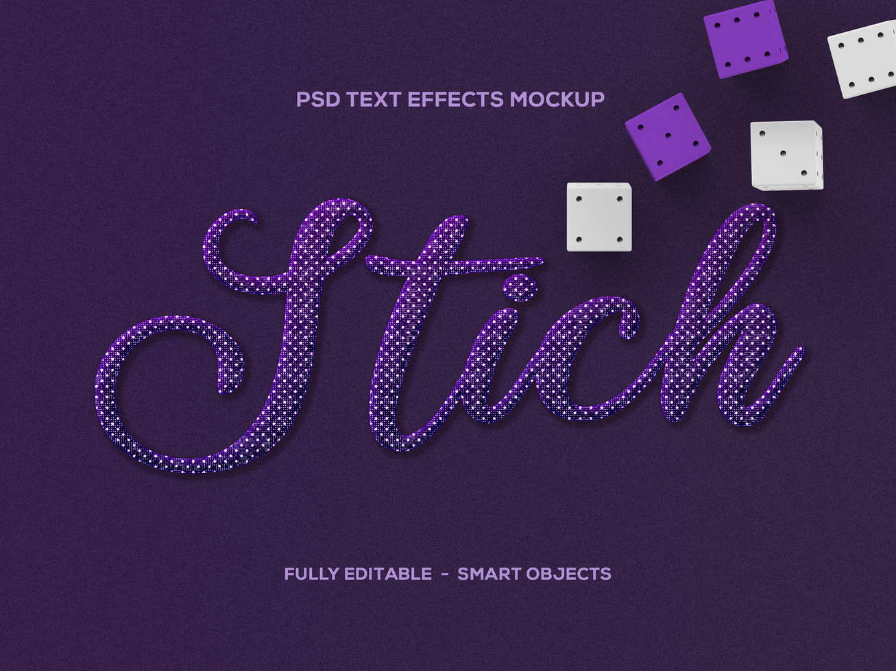 PSD Embossed Text Mockup With Dies