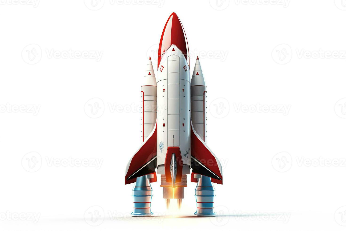 Space age rocket isolated on a white background AI Generative photo