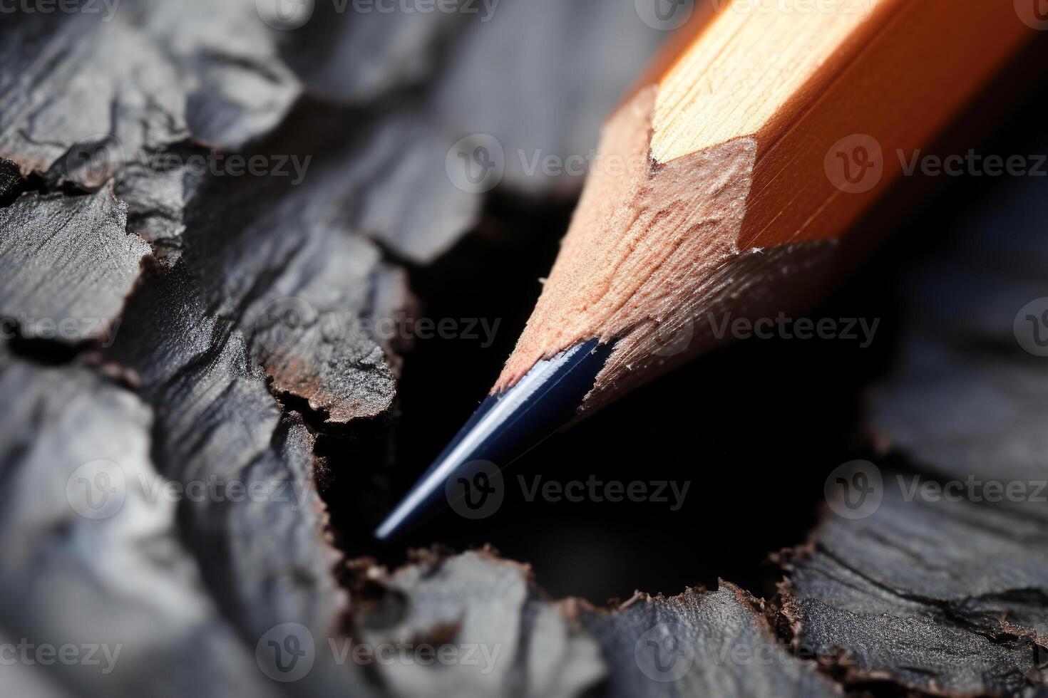 Close-up of a sharpened lead pencil, representing creativity, detail, precision, and perfection AI Generative photo