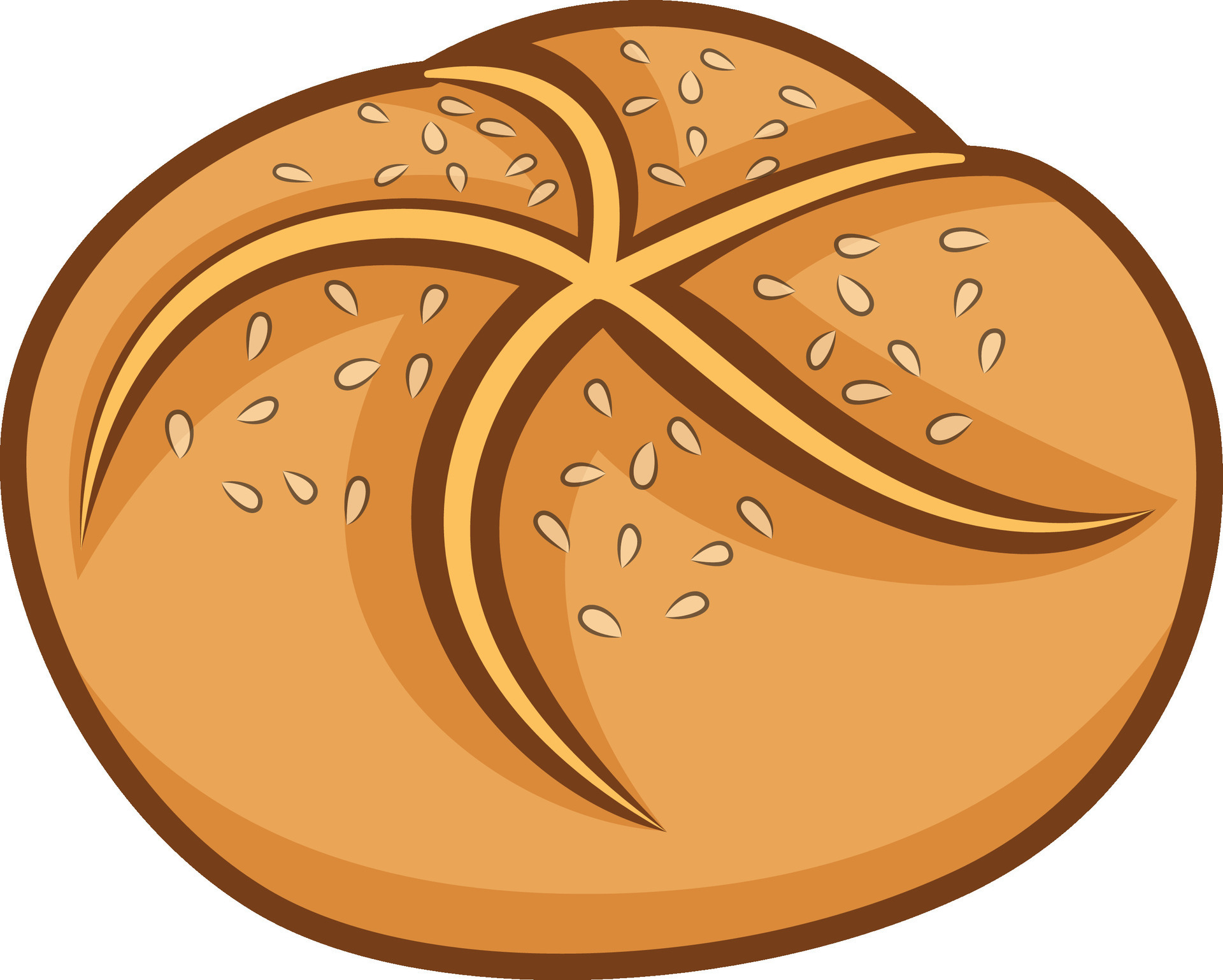 Kaiser roll bun vector illustration, Kaiser roll, Kaisersemmel, Emperor